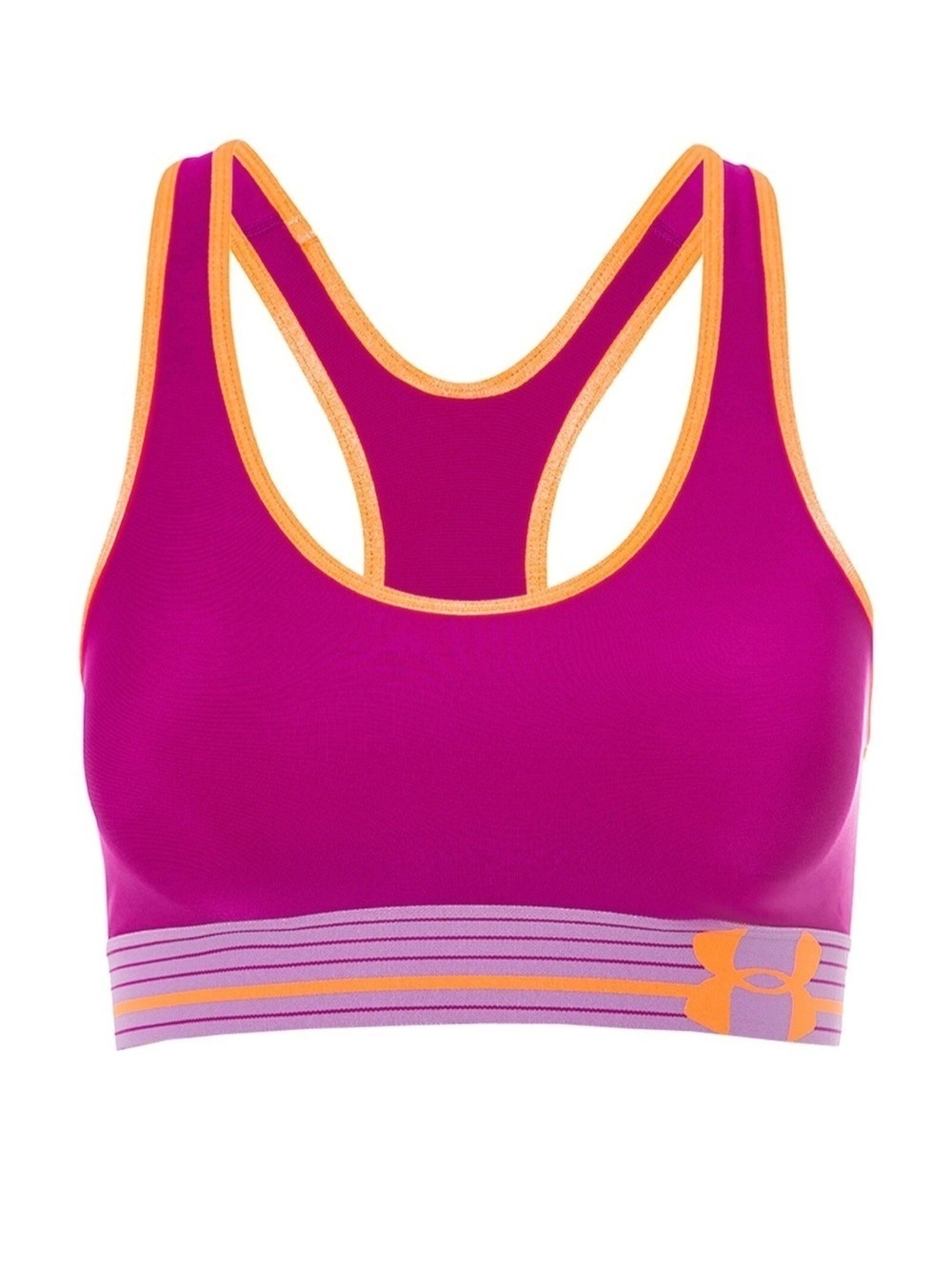 Under Armour HeatGear Mid Compression Sports Bra XS Plum Pink Purple